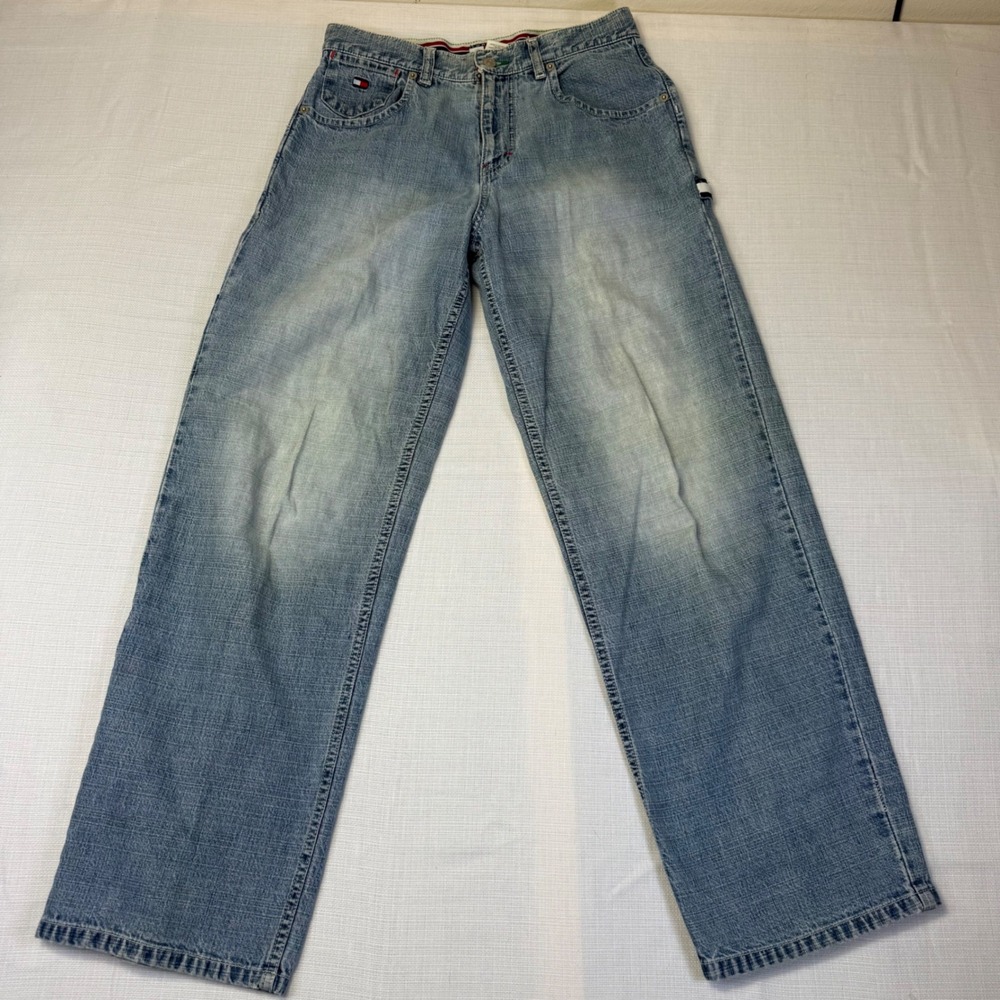 Vintage‎ Tommy Hilfiger Denim Jeans Blue Wash Baggy Fit Size 16 29x38